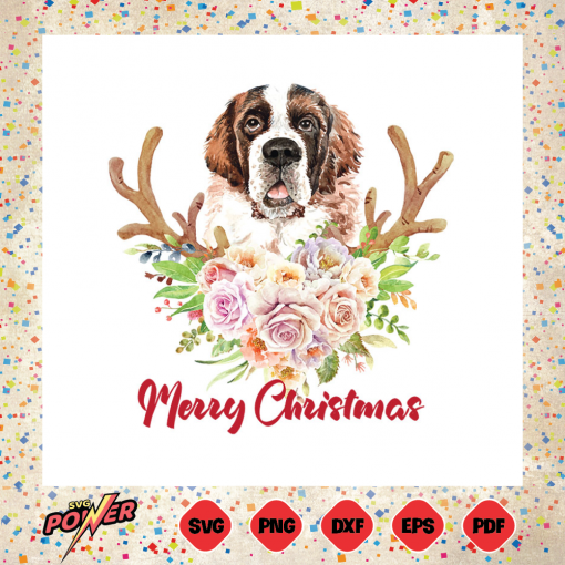 Merry Christmas Saint Bernard Dog