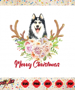 Merry Christmas Siberian Husky