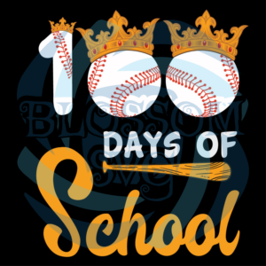 Happy 100th Day of School Baseball Digital Vector Files, Trending Svg