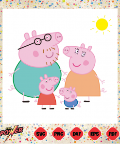 Family Peppa Pig Svg Instant Download, Peppa Pig Svg