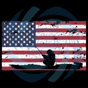 Kayak Fishing American Flag Digital Vector Files, Trending Svg