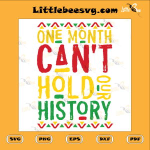 One Month Can Not Hold Our History Cutting File, Juneteenth Svg