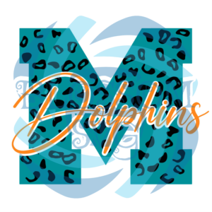 M Miami Dolphins Leopard Pattern SVG SVG100122033