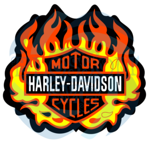 Harley Davidson Motorcycles On Fire Digital Vector Files