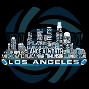 Los Angeles Football Team All Times Legend Los Angeles City Skyline Svg SVG291221072
