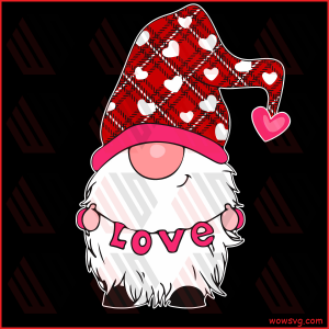 Gnome Love Valentines Day Cricut Svg, Red Grome Love Svg