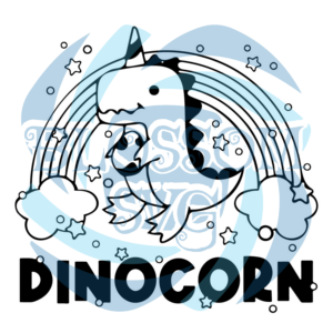 Dinocorn Dinosaur Unicorn with Rainbow Svg SVG060122009