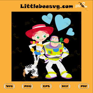Toy Story Buzz and Jessie Cutting File, Valentine's Day Svg