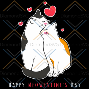 Happy Meowentine s Day Valentine Kitten Love Couple Svg SVG180122020
