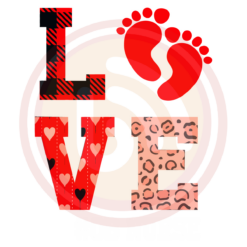 Love Leopard Baby Foot Digital Download File