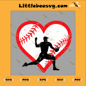 Heart Baseball Valentine's Day Cutting File, Valentine Svg