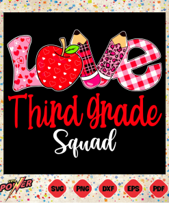 Valentines Day Love Third Grade Squad Svg SVG050122044