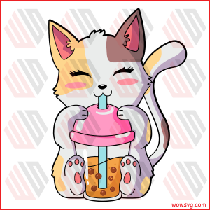 Cat Boba Tea Anime Kawaii Svg SVG030122031