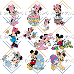 Easter Bunny Mickey Minnie Mouse Bundle Svg SVG280222036