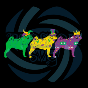 Mardi Gras Pug Beads Festival Jester Hat Svg SVG150222036