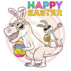 Happy Easter T Rex Dino Dabbing Rabbit Digital Download File