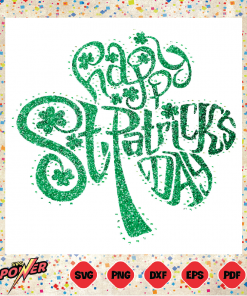 Happy St Patrick s Day Shamrock Glitter Irish Svg SVG210222008