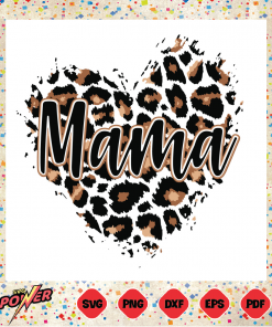 Leopard heart Mama Svg Instant Download