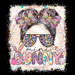 Mini Bunny Messy Bun Leopard Easter Digital Download File