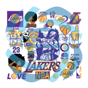 Lakers NBA Basketball Bundle Digital Vector Files, Sport Svg