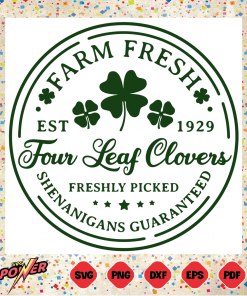Farm Fresh Four Leaf Clovers Svg Instant Download, St Patricks Day SVG