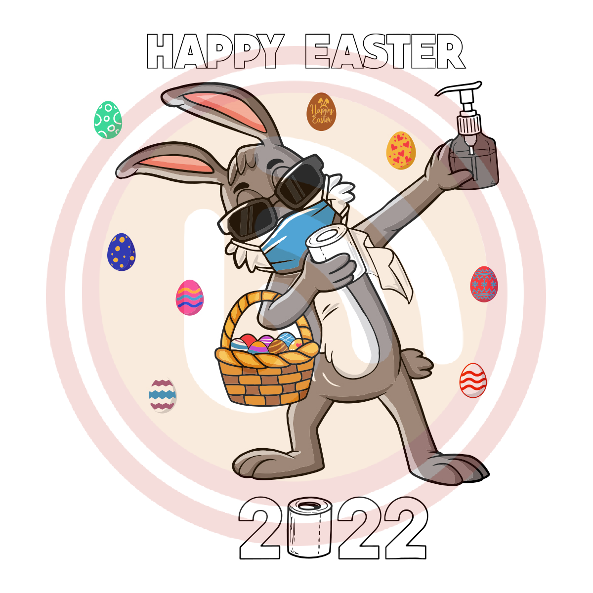 Happy Easter 2022 Dabbing Rabbit Digital Download File