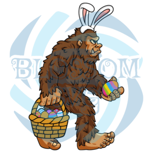 Easter Bigfoot With Egg Basket Svg SVG210222035