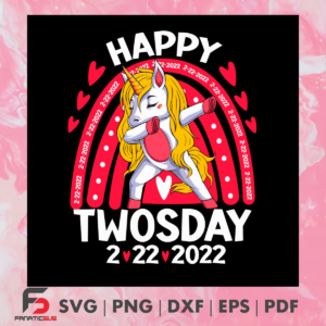 Happy Twosday 2022 Unicorn Svg SVG180222005