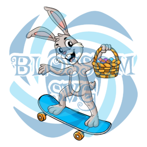 Easter Day Rabbit Riding A Skateboard Digital Vector Files