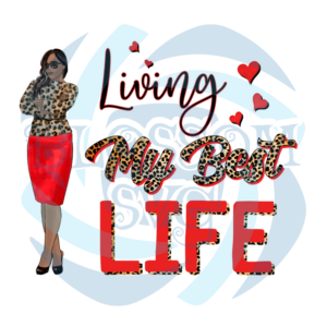 Red Living My Best Life PNG CF290322041