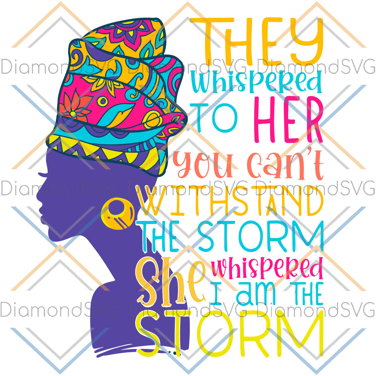 African Woman Afro I Am The Storm Svg SVG140222009