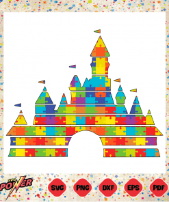 Autism Awareness Castle Color Svg Instant Download