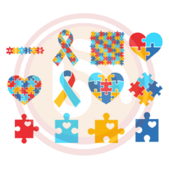 Awareness Colored Puzzle Bundle Digital Download File