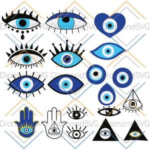 Blue Evil Eye Bundle SVG SVG120222018