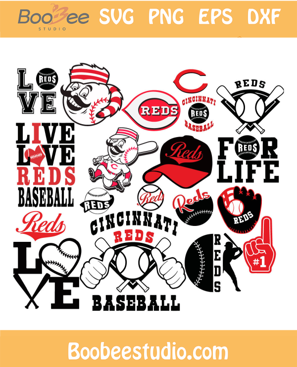 Cincinnati Reds MLB Bundle SVG PNG Files, MLB Svg