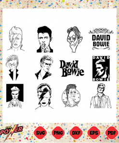 Famous People Bundle Svg Instant Download, David Bowie Svg