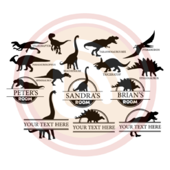 Dinosaurs Name Bundle Digital Download File, Animal Svg