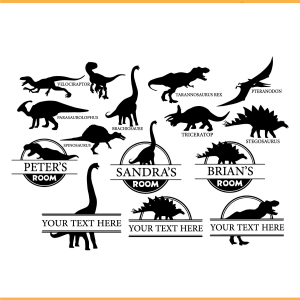 Dinosaurs Room Name Bundle SVG PNG Files