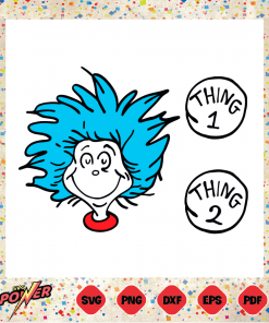Dr Seuss Thing 1 Thing 2 Svg Instant Download