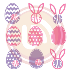 Happy Easter Eggs Digital Download File, Bunny Egg Svg