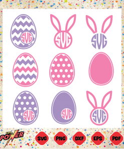 Happy Easter Eggs Svg Instant Download, Bunny Egg Svg