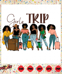 Black Woman Svg Instant Download, Girl Trip Svg