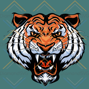 Growling Mouth Open Bengal Tiger Svg SVG120222002