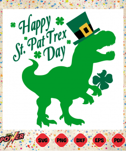 Happy St. Pat Trex Day Svg Instant Download, Lucky SVG