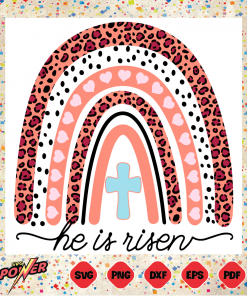 He Is Easter Rainbow Leopard Svg Instant Download