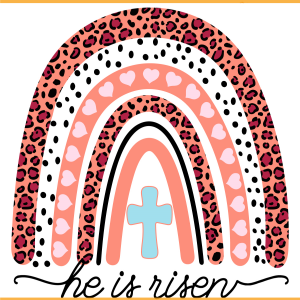 He Is Easter Leopard Rainbow SVG PNG Files