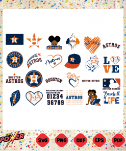 Astros Designs Bundle Svg Instant Download, MLB Svg