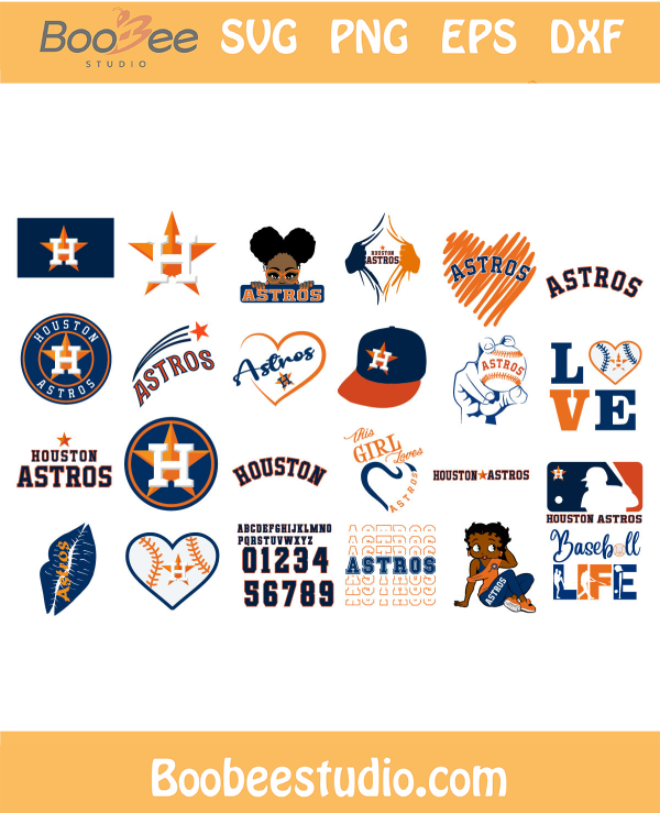 Houston Astros Designs Bundle SVG PNG Files, MLB Svg