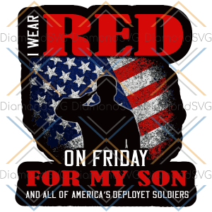 I Wear Red on Fridays for My Son Proud US Military Svg SVG190222017