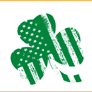 Irish American Flag Vintage Shamrock SVG PNG Files